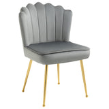 Velvet Accent Chair 57cm Wide With Metal Legs - Velmora