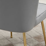 Velvet Accent Chair 57cm Wide With Metal Legs - Velmora