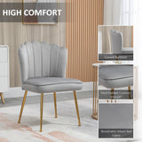 Velvet Accent Chair 57cm Wide With Metal Legs - Velmora