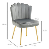 Velvet Accent Chair 57cm Wide With Metal Legs - Velmora