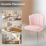 Velvet Accent Chair 57cm Wide With Metal Legs - Velmora