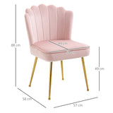 Velvet Accent Chair 57cm Wide With Metal Legs - Velmora