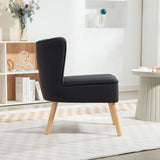 Velvet Accent Chair 57cm Wide With Wooden Legs - Velmora