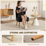 Velvet Accent Chair 57cm Wide With Wooden Legs - Velmora