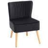 Velvet Accent Chair 57cm Wide With Wooden Legs - Velmora
