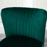 Velvet Accent Chair 57cm Wide With Wooden Legs - Velmora