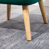 Velvet Accent Chair 57cm Wide With Wooden Legs - Velmora