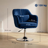 Velvet Accent Chair 60cm Wide With Adjustable Height - Velmora