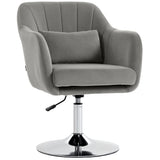 Velvet Accent Chair 60cm Wide With Adjustable Height - Velmora