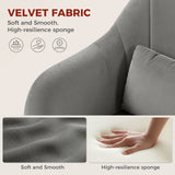 Velvet Accent Chair 60cm Wide With Adjustable Height - Velmora