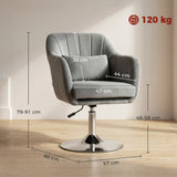 Velvet Accent Chair 60cm Wide With Adjustable Height - Velmora