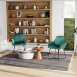 Velvet Accent Chair 60cm Wide With Metal Base in Set Of 2 - Velmora