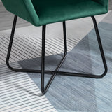 Velvet Accent Chair 60cm Wide With Metal Base in Set Of 2 - Velmora
