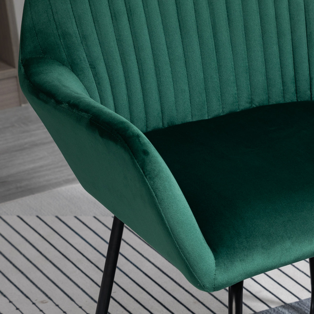 Velvet Accent Chair 60cm Wide With Metal Base in Set Of 2 - Velmora