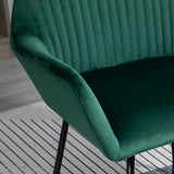 Velvet Accent Chair 60cm Wide With Metal Base in Set Of 2 - Velmora
