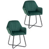 Velvet Accent Chair 60cm Wide With Metal Base in Set Of 2 - Velmora