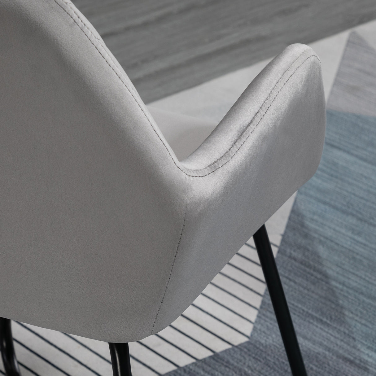 Velvet Accent Chair 60cm Wide With Metal Base in Set Of 2 - Velmora
