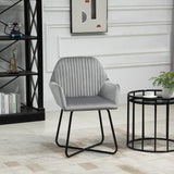 Velvet Accent Chair 60cm Wide With Metal Base in Set Of 2 - Velmora