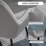 Velvet Accent Chair 60cm Wide With Metal Base in Set Of 2 - Velmora