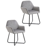 Velvet Accent Chair 60cm Wide With Metal Base in Set Of 2 - Velmora