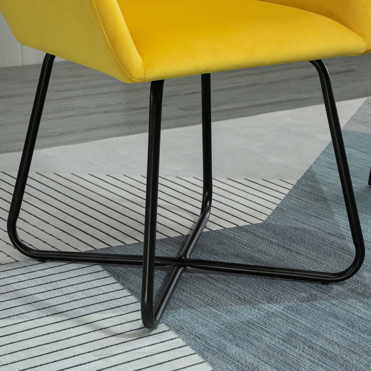 Velvet Accent Chair 60cm Wide With Metal Base in Set Of 2 - Velmora
