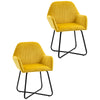 Velvet Accent Chair 60cm Wide With Metal Base in Set Of 2 - Velmora