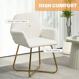 Velvet Accent Chair 60cm Wide With Metal Base in Set Of 2 - Velmora