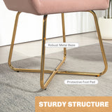 Velvet Accent Chair 60cm Wide With Metal Base in Set Of 2 - Velmora