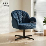 Velvet Accent Chair 64.5cm Wide With Metal Base - Velmora