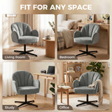 Velvet Accent Chair 64.5cm Wide With Metal Base - Velmora