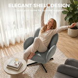 Velvet Accent Chair 64.5cm Wide With Metal Base - Velmora