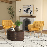 Velvet Accent Chair 64cm Wide With Wooden Legs - Velmora