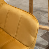 Velvet Accent Chair 64cm Wide With Wooden Legs - Velmora