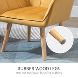 Velvet Accent Chair 64cm Wide With Wooden Legs - Velmora