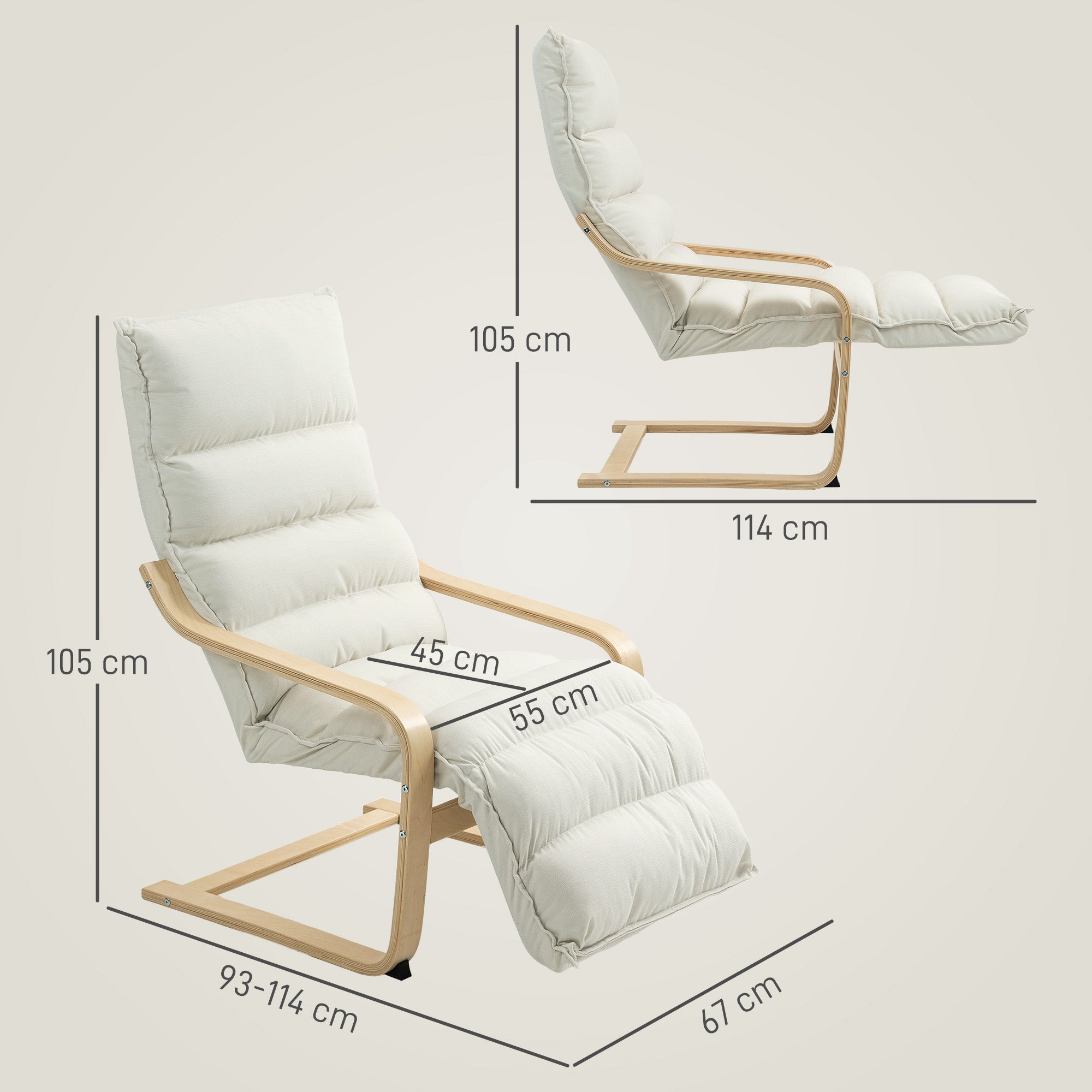 Velvet Accent Chair 67cm Wide With Adjustable Footrest - Velmora