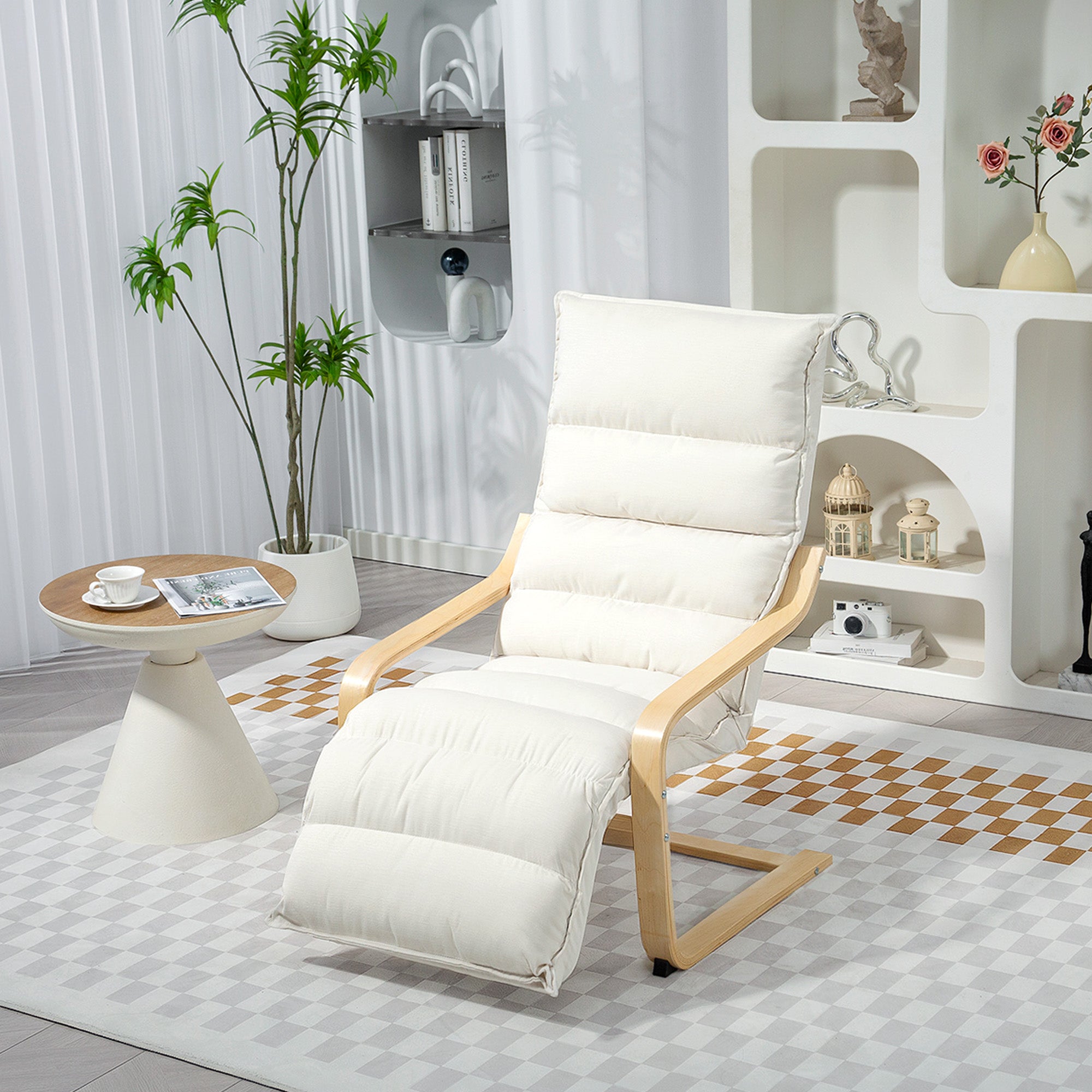 Velvet Accent Chair 67cm Wide With Adjustable Footrest - Velmora