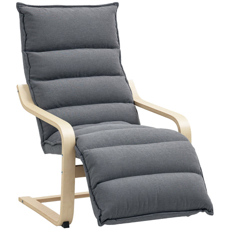 Velvet Accent Chair 67cm Wide With Adjustable Footrest - Velmora