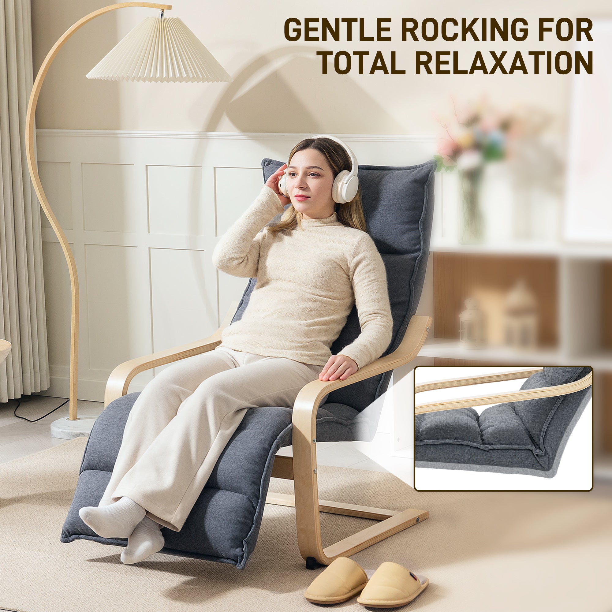 Velvet Accent Chair 67cm Wide With Adjustable Footrest - Velmora
