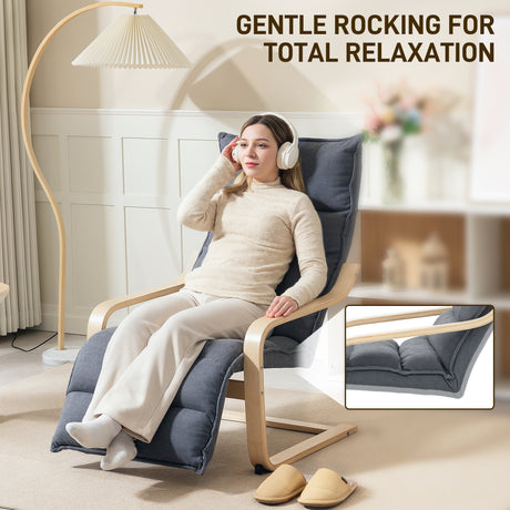 Velvet Accent Chair 67cm Wide With Adjustable Footrest - Velmora