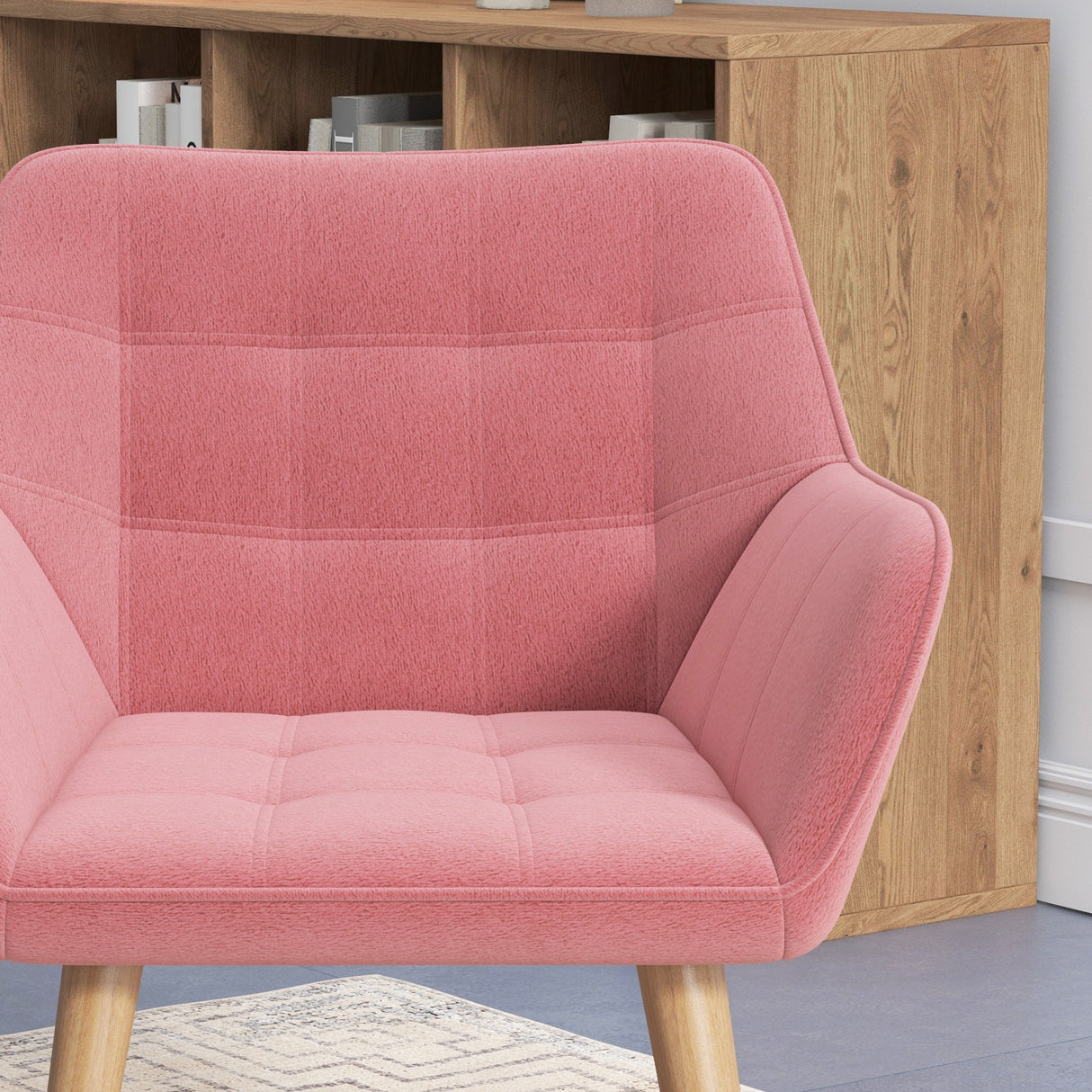 Velvet Accent Chair 67cm Wide With Wooden Legs in Set Of 2 - Velmora