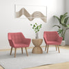Velvet Accent Chair 67cm Wide With Wooden Legs in Set Of 2 - Velmora