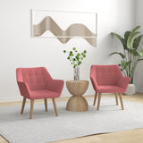 Velvet Accent Chair 67cm Wide With Wooden Legs in Set Of 2 - Velmora