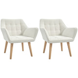 Velvet Accent Chair 67cm Wide With Wooden Legs in Set Of 2 - Velmora