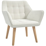 Velvet Accent Chair 67cm Wide With Wooden Legs - Velmora