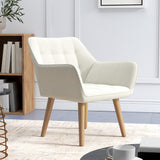 Velvet Accent Chair 67cm Wide With Wooden Legs - Velmora