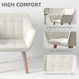 Velvet Accent Chair 67cm Wide With Wooden Legs - Velmora