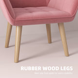 Velvet Accent Chair 67cm Wide With Wooden Legs - Velmora