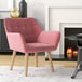 Velvet Accent Chair 67cm Wide With Wooden Legs - Velmora