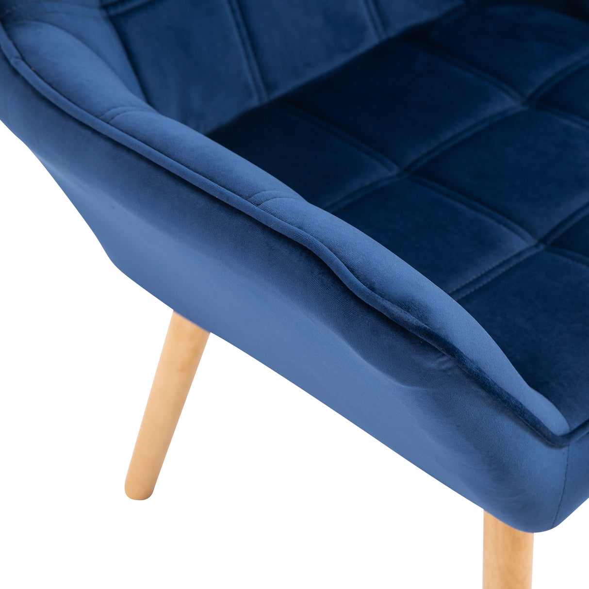 Velvet Accent Chair 67cm Wide With Wooden Legs - Velmora