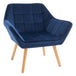 Velvet Accent Chair 67cm Wide With Wooden Legs - Velmora